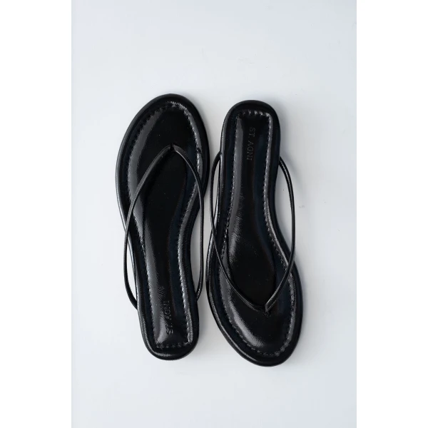 St. Agni Fine Flip Flop in Black, view 3
