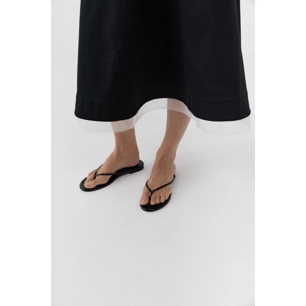 St. Agni Fine Flip Flop in Black, view 6