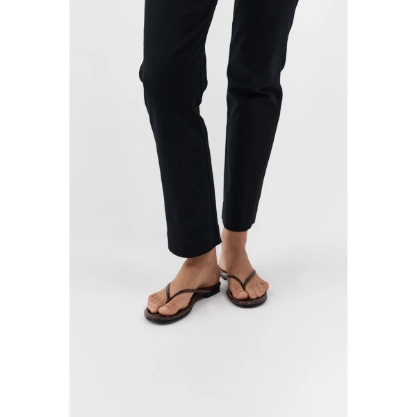 St. Agni Fine Flip Flop in Croc Embossed Coffee, view 4