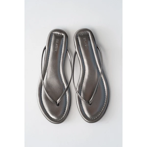 St. Agni Fine Flip Flop in Pewter Metallic, view 3
