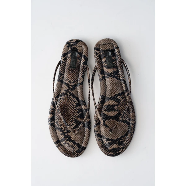 St. Agni Fine Flip Flop in Python Embossed, view 3