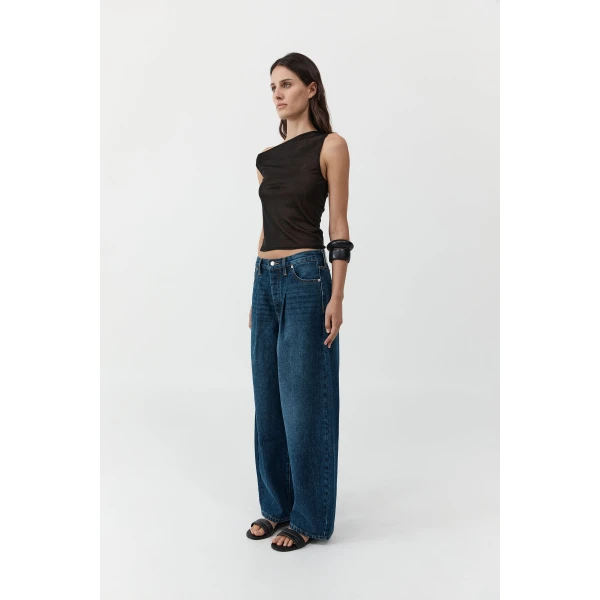 St. Agni Fine Jersey Asymm Top in Black, view 5