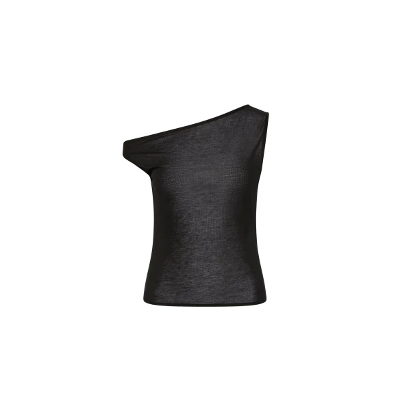Fine Jersey Asymm Top in Black