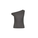 St. Agni Fine Jersey Asymm Top in Soot