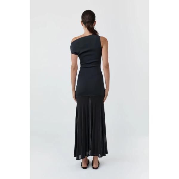 St. Agni Fine Jersey Circle Hem Dress in Charcoal, view 5