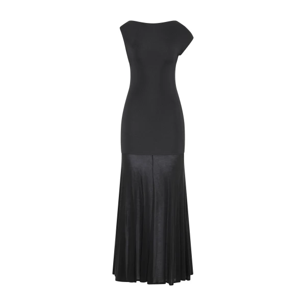 St. Agni Fine Jersey Circle Hem Dress in Charcoal