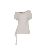 St. Agni Fine Jersey Off Shoulder Top in Soft Ash