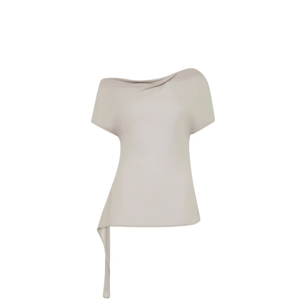 St. Agni Fine Jersey Off Shoulder Top in Soft Ash