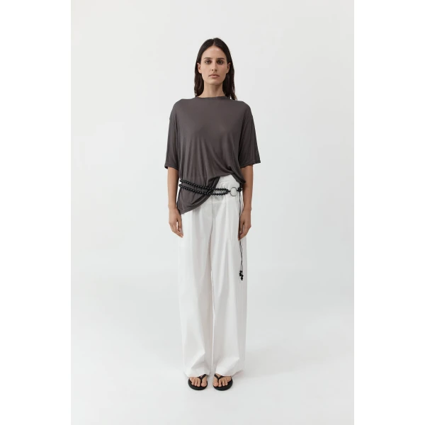 St. Agni Fine Jersey Relaxed Tee in Soot, view 3