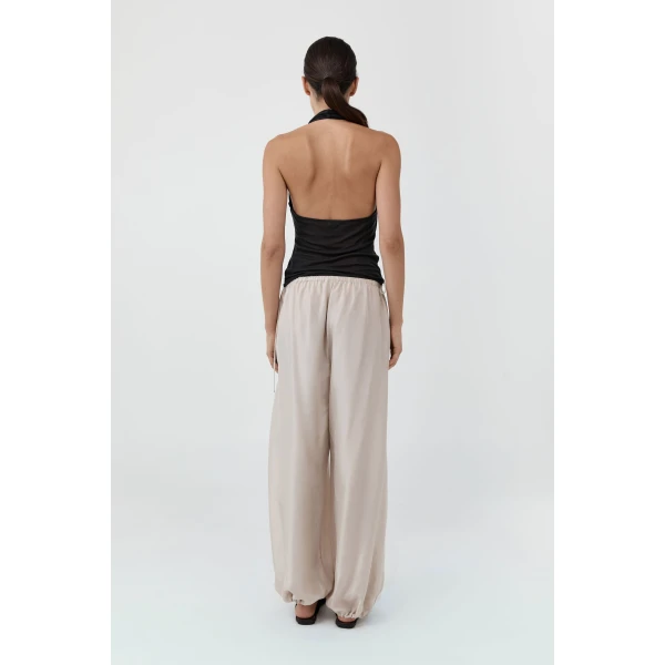 St. Agni Fine Jersey Wrap Halter Top in Charcoal, view 5