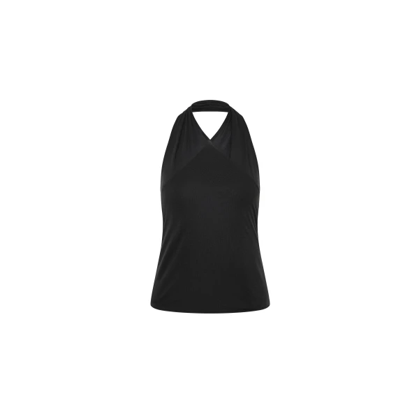 Fine Jersey Wrap Halter Top in Charcoal