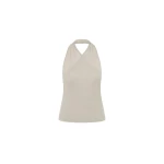 St. Agni Fine Jersey Wrap Halter Top in Soft Ash