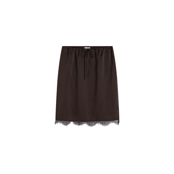 Fine Lace Skirt in Bark