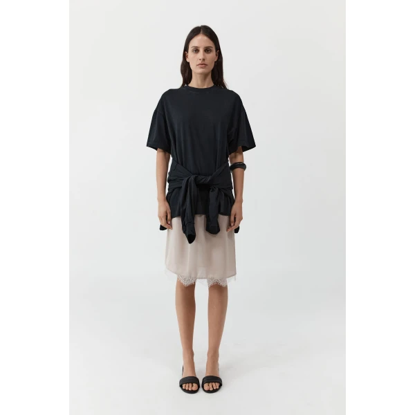St. Agni Fine Lace Skirt in Stone, view 2