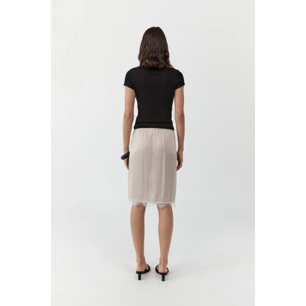 St. Agni Fine Lace Skirt in Stone, view 5