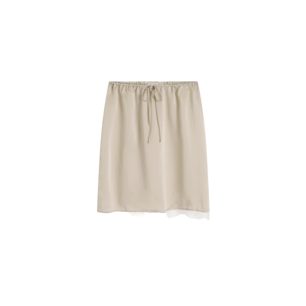 St. Agni Fine Lace Skirt in Stone