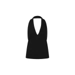 St. Agni Fine Merino Halter Top in Black