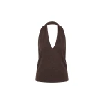 St. Agni Fine Merino Halter Top in Mulch