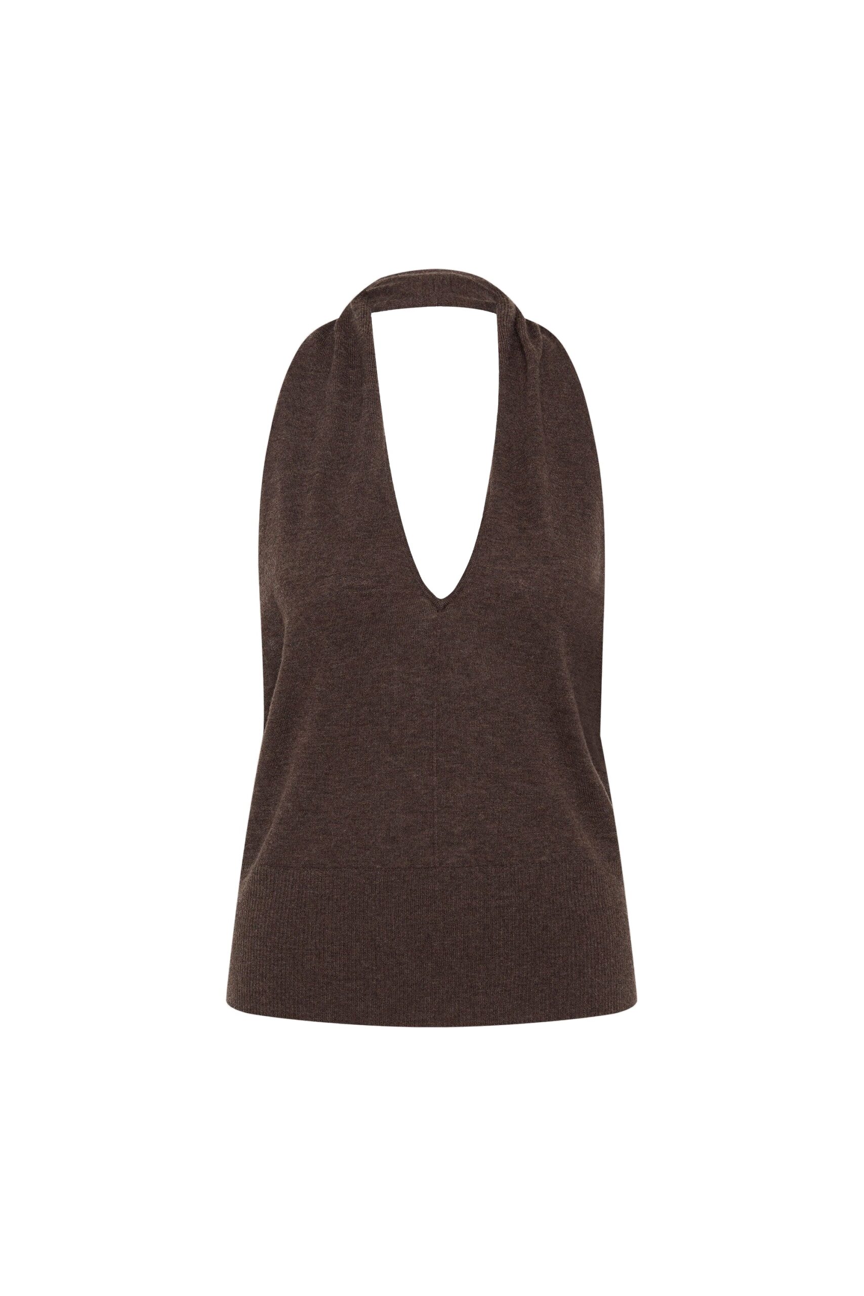 St. Agni Fine Merino Halter Top in Mulch | Tops | Coveti St. Agni Fine Merino Halter Top in Mulch