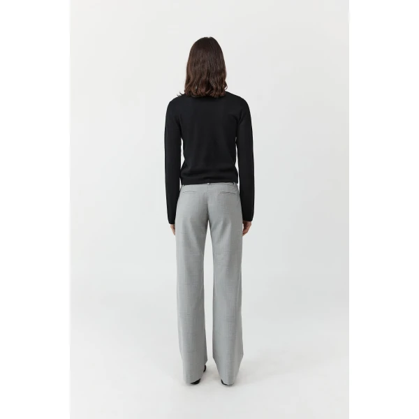 St. Agni Fine Merino V Neck Sweater in Black, view 6