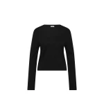 St. Agni Fine Merino V Neck Sweater in Black