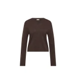 St. Agni Fine Merino V Neck Sweater in Mulch