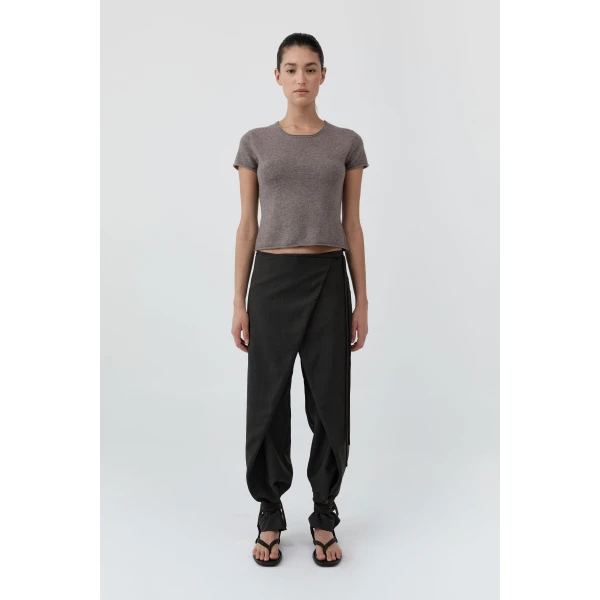 St. Agni Fine Merino Wool Baby Tee in Vapor, view 3