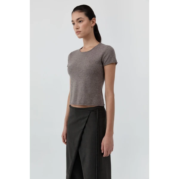 St. Agni Fine Merino Wool Baby Tee in Vapor, view 4