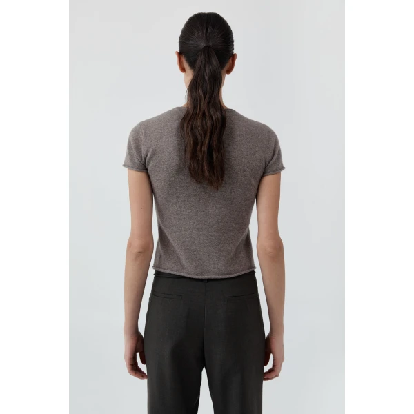 St. Agni Fine Merino Wool Baby Tee in Vapor, view 5