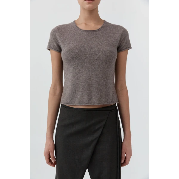 St. Agni Fine Merino Wool Baby Tee in Vapor, view 6