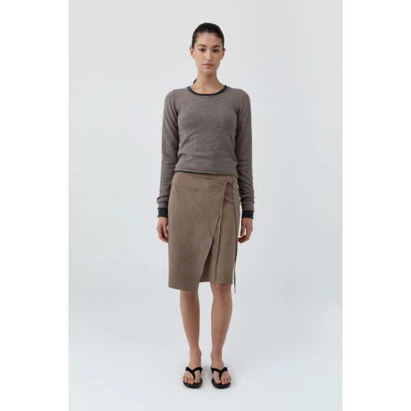 St. Agni Fine Merino Wool Long Sleeve Top in Vapor, view 3