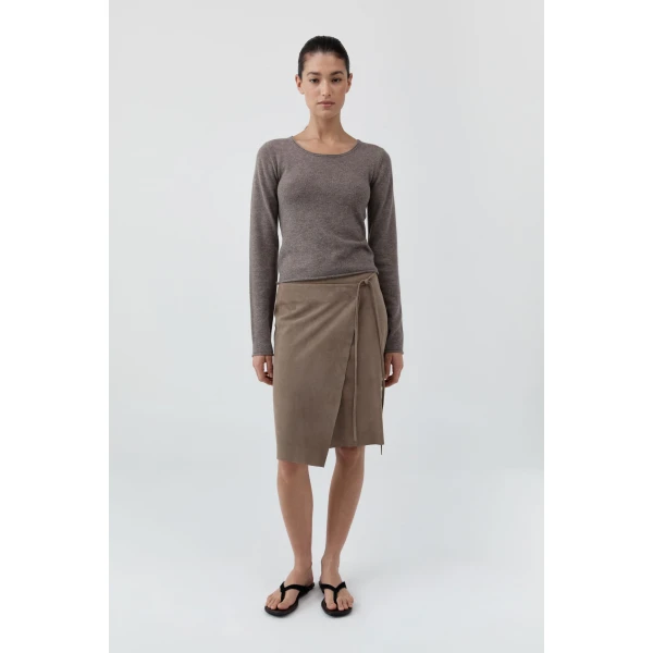 St. Agni Fine Merino Wool Long Sleeve Top in Vapor, view 5