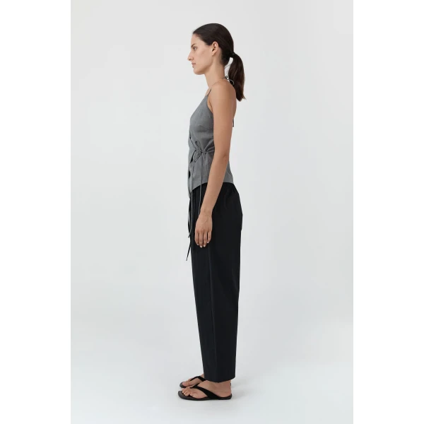 St. Agni Fine Rouleau Crop Pants in Black, view 4
