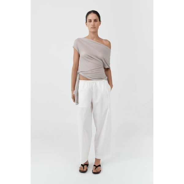 St. Agni Fine Rouleau Crop Pants in Off White, view 2