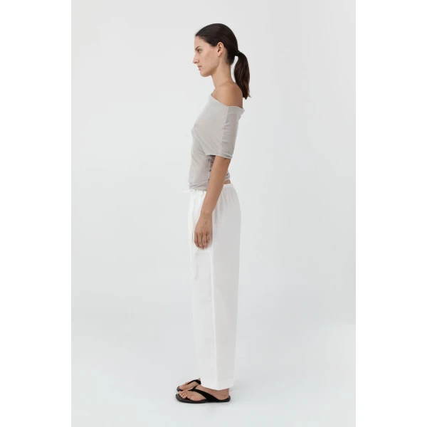 St. Agni Fine Rouleau Crop Pants in Off White, view 4