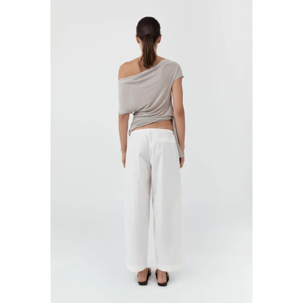 St. Agni Fine Rouleau Crop Pants in Off White, view 5