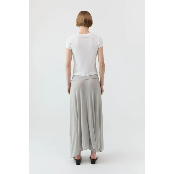 St. Agni Fluid Jersey Skirt in Soft Ash, view 5