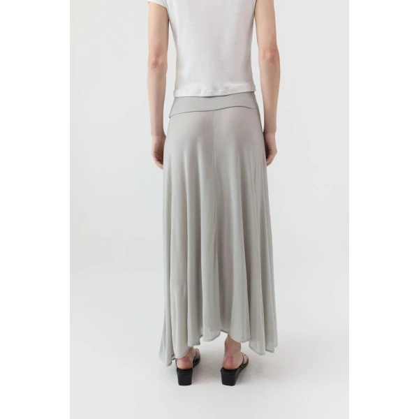 St. Agni Fluid Jersey Skirt in Soft Ash, view 6