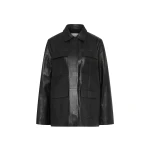 St. Agni Four Pocket Leather Jacket in Black