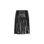 St. Agni Fringe Belt Skirt in Black