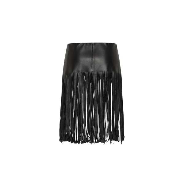 St. Agni Fringe Belt Skirt in Black