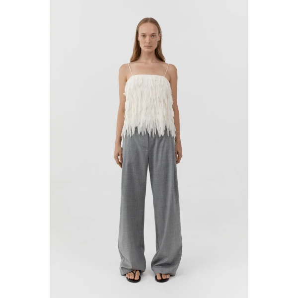 St. Agni Fringe Tie Top in Talco, view 2