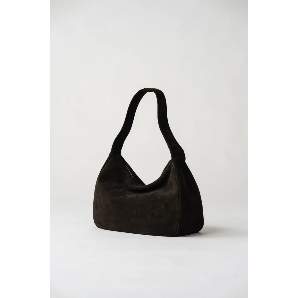 St. Agni Grande Bon Bon Bag in Coffee Suede, view 2