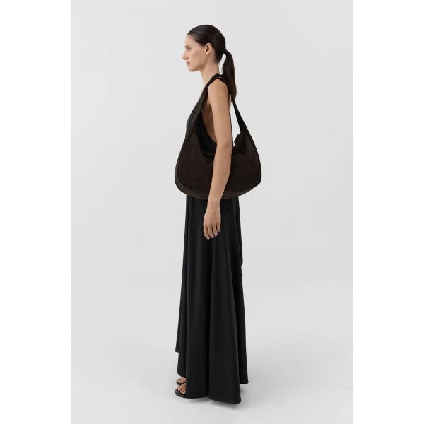 St. Agni Grande Bon Bon Bag in Coffee Suede, view 5