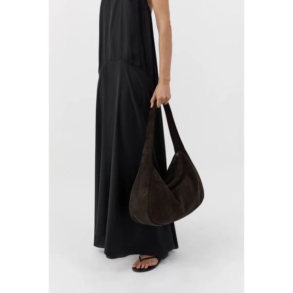 St. Agni Grande Bon Bon Bag in Coffee Suede, view 6