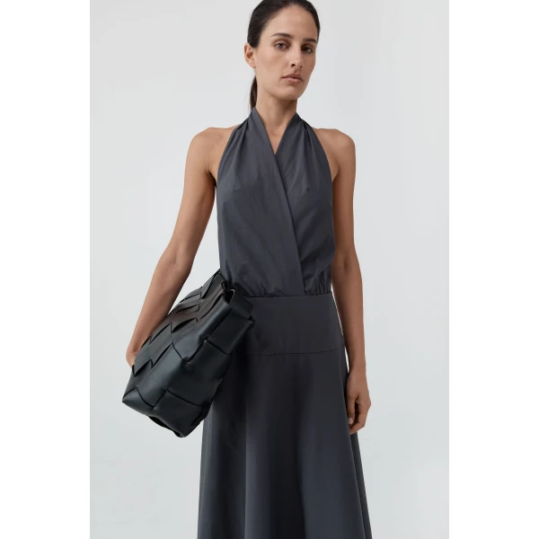 St. Agni Halter Circle Hem Dress in Iron Glaze, view 3