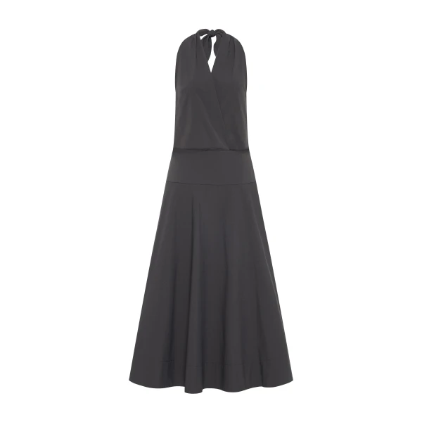 St. Agni Halter Circle Hem Dress in Iron Glaze
