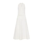 St. Agni Halter Circle Hem Dress in Off White