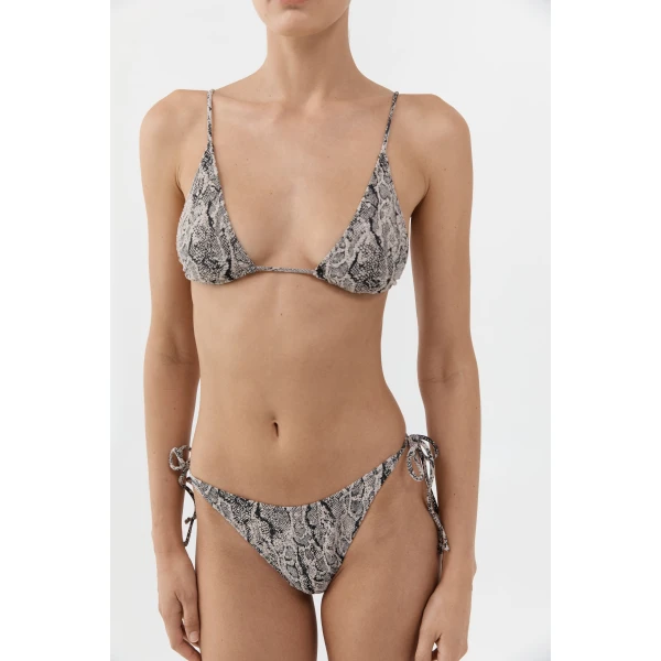 St. Agni High Cut Bikini Brief in Python, view 3