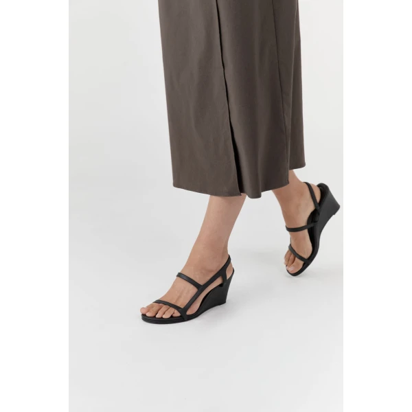St. Agni High Wedge in Black, view 2